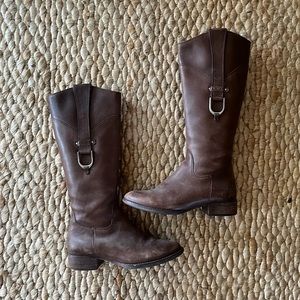 Ariat knee high brown riding boots 6